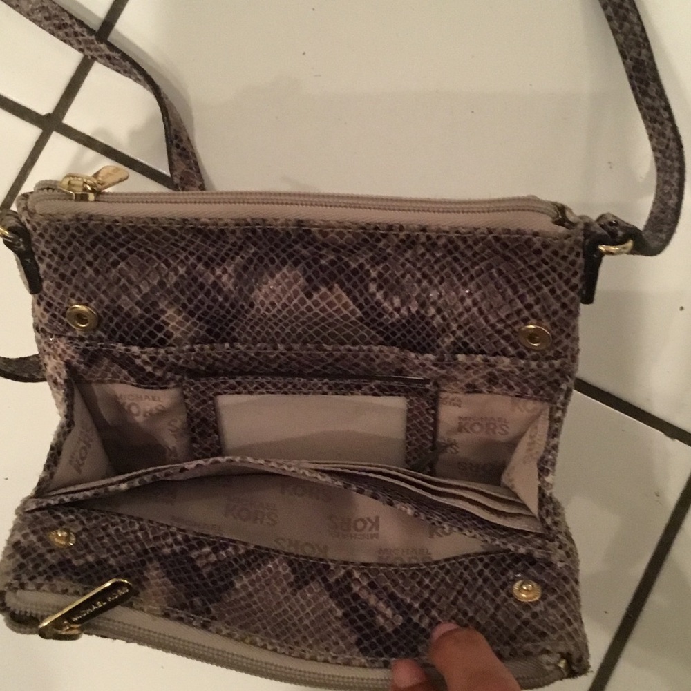Michael Kors Python Pattern Crossbody Bag - Tan - image 5